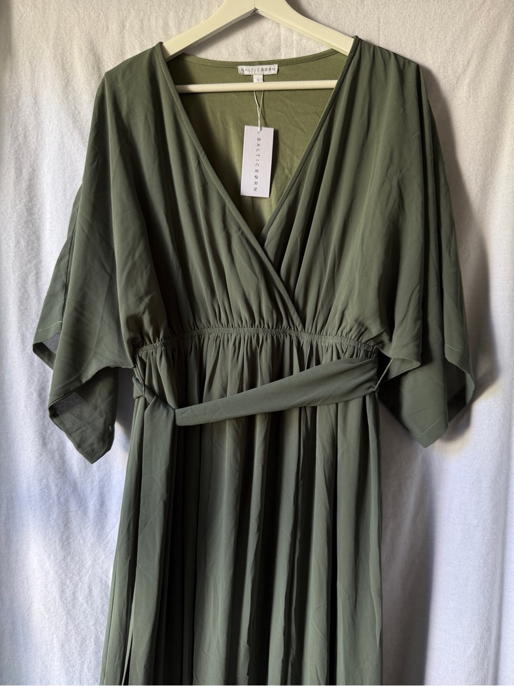 Baltic Born Olive Wrap Front Maxi Dress